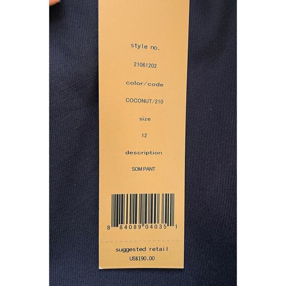 Tory Burch Stretch Twill Som Pant Capris Coconut Brown Size 12 Minimalist Casual - Picture 11 of 12